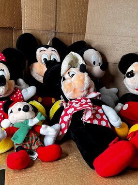 Disney Mickey & Minnie Plush Lot 🏰 80s Vintage Playskool NFL Colts Bean